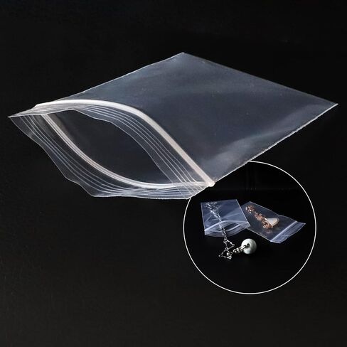 Mini Ziplock Bags, 400pcs 2"x 2" Transparent Small Plastic Bags, Clear Reusable Small Baggies for Jewelry, JINYONBAG Tiny Ziplock Bags for Jewelry, Coins, Candy etc. in Saudi Arabia