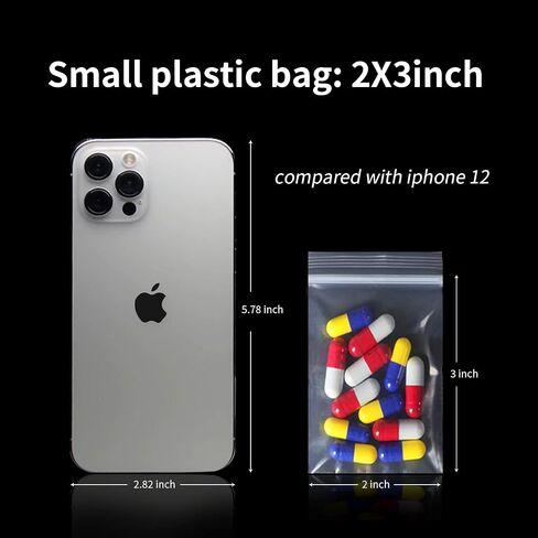 Mini Ziplock Bags, 400pcs 2"x 2" Transparent Small Plastic Bags, Clear Reusable Small Baggies for Jewelry, JINYONBAG Tiny Ziplock Bags for Jewelry, Coins, Candy etc. in Saudi Arabia