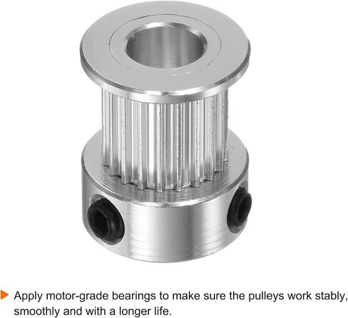 5pcs 2GT Timing Pulley 20 Teeth 8mm Bore 16mm Dia. Aluminum Timing Belt Pulley with 2mm Hex Key Wrench for 10mm Width Belt 3D Printer CNC Machine Accessories, Silver Tone in Saudi Arabia