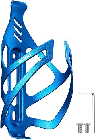 حامل زجاجة مياه للدراجة من كوركي سيكلز مصنوع من سبائك الألومنيوم، قفص زجاجة مياه عالمي للدراجات على الطرق والجبال والحصى - عبوتان - أسود in Kuwait