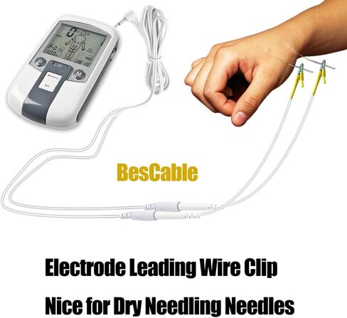 سلك كهربائي للإبر الجافة - BesCable 20 قطعة من أسلاك عشرات الأسلاك الرائدة مع مشابك التمساح لوحدة العلاج الطبيعي لوحدة عشرات - كابل دبوس أنثى إلى مشبك التمساح 2.0 مم in Kuwait
