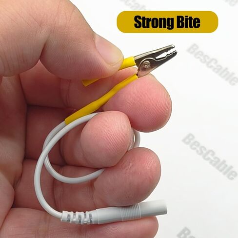 سلك كهربائي للإبر الجافة - BesCable 20 قطعة من أسلاك عشرات الأسلاك الرائدة مع مشابك التمساح لوحدة العلاج الطبيعي لوحدة عشرات - كابل دبوس أنثى إلى مشبك التمساح 2.0 مم in Kuwait