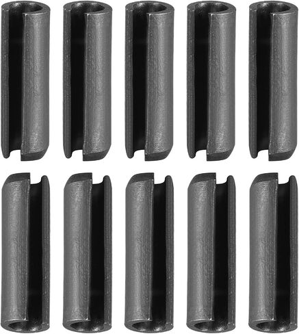 5mmx12mm(DxL) Slotted Spring Pin - 100Pack - Good for Home Machine Fastener - 65Mn Spring Dowel Tension Roll Pin - Black in Saudi Arabia