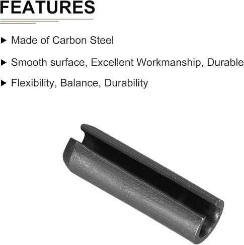 5mmx12mm(DxL) Slotted Spring Pin - 100Pack - Good for Home Machine Fastener - 65Mn Spring Dowel Tension Roll Pin - Black in Saudi Arabia