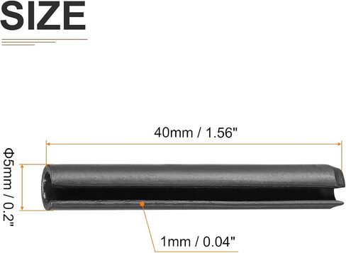6mmx20mm(DxL) Slotted Spring Pin - 30Pack - Good for Home Machine Fastener - 65Mn Spring Dowel Tension Roll Pin - Black in Saudi Arabia