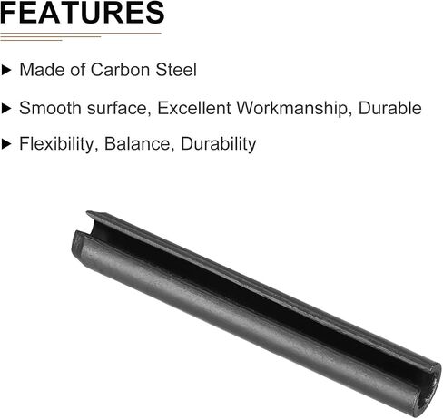 6mmx20mm(DxL) Slotted Spring Pin - 30Pack - Good for Home Machine Fastener - 65Mn Spring Dowel Tension Roll Pin - Black in Saudi Arabia
