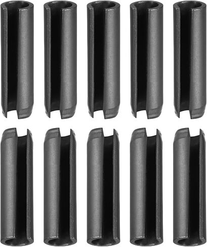 6mmx20mm(DxL) Slotted Spring Pin - 30Pack - Good for Home Machine Fastener - 65Mn Spring Dowel Tension Roll Pin - Black in Saudi Arabia