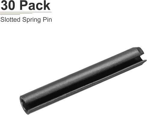 6mmx20mm(DxL) Slotted Spring Pin - 30Pack - Good for Home Machine Fastener - 65Mn Spring Dowel Tension Roll Pin - Black in Saudi Arabia