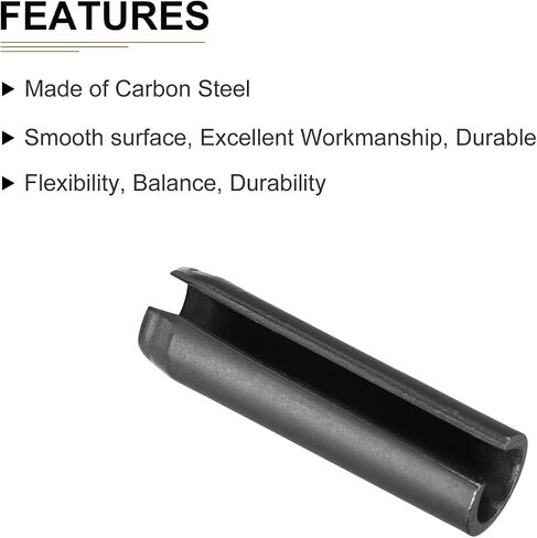 6mmx20mm(DxL) Slotted Spring Pin - 30Pack - Good for Home Machine Fastener - 65Mn Spring Dowel Tension Roll Pin - Black in Saudi Arabia
