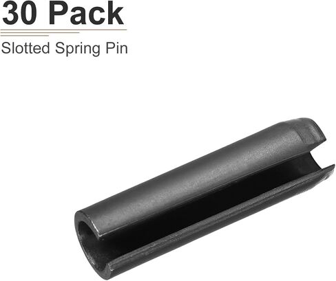 6mmx20mm(DxL) Slotted Spring Pin - 30Pack - Good for Home Machine Fastener - 65Mn Spring Dowel Tension Roll Pin - Black in Saudi Arabia