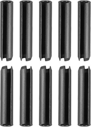 6mmx20mm(DxL) Slotted Spring Pin - 30Pack - Good for Home Machine Fastener - 65Mn Spring Dowel Tension Roll Pin - Black in Saudi Arabia