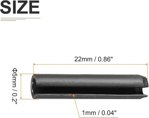 6mmx20mm(DxL) Slotted Spring Pin - 30Pack - Good for Home Machine Fastener - 65Mn Spring Dowel Tension Roll Pin - Black in Saudi Arabia