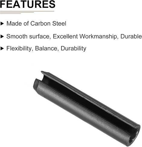6mmx20mm(DxL) Slotted Spring Pin - 30Pack - Good for Home Machine Fastener - 65Mn Spring Dowel Tension Roll Pin - Black in Saudi Arabia