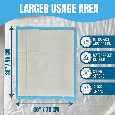 Premium Disposable Chucks Pads for Adult (30"x36", 30 Count) 6-Layer Bed Protector Pads Incontinence Underpads, Hospital Heavy Duty Ultra Absorbent Chux, Pee Pads for Kids Elderly, Puppy Training Pads in Saudi Arabia