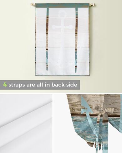 Bow Look Tie Up Balloon Curtain, Black and White Stripes Adjustable Rod Pocket Window Shades Drape for Living Room, Bedroom，Kitchen 1 pcs 34 x45 inch in Saudi Arabia