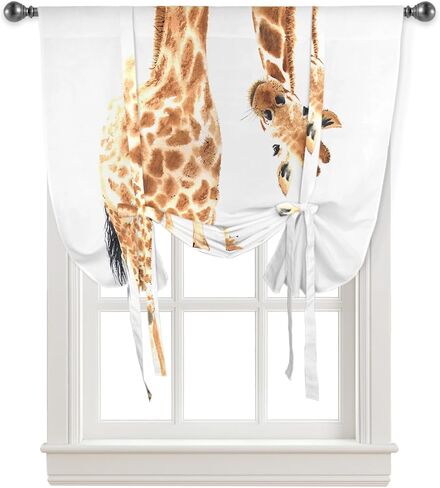 Bow Look Tie Up Balloon Curtain, Black and White Stripes Adjustable Rod Pocket Window Shades Drape for Living Room, Bedroom，Kitchen 1 pcs 34 x45 inch in Saudi Arabia