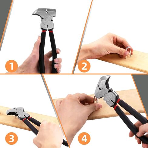151Pcs 20mm 30mm 40mm Wire Fencing Staples and Fencing Pliers with Hammer Head, Fence Tools, Carbon Steel Wire Staples U Shaped Nails Fence Staple Nails U-Shaped Fasteners Nails U Staples in Saudi Arabia