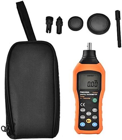 مقياس سرعة الدوران الرقمي للاتصال PM6208A قياس الاتصال سرعة تاش متر RPM مقياس سرعة المحرك فاحص البيانات عرض الضوء الخلفي 50-19999 دورة في الدقيقة in Kuwait