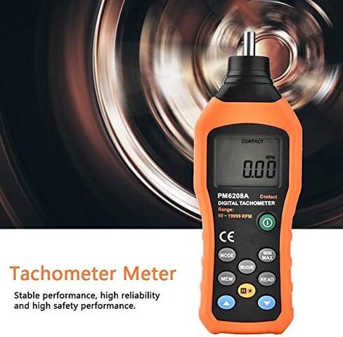 مقياس سرعة الدوران الرقمي للاتصال PM6208A قياس الاتصال سرعة تاش متر RPM مقياس سرعة المحرك فاحص البيانات عرض الضوء الخلفي 50-19999 دورة في الدقيقة in Kuwait