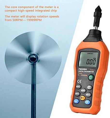 مقياس سرعة الدوران الرقمي للاتصال PM6208A قياس الاتصال سرعة تاش متر RPM مقياس سرعة المحرك فاحص البيانات عرض الضوء الخلفي 50-19999 دورة في الدقيقة in Kuwait