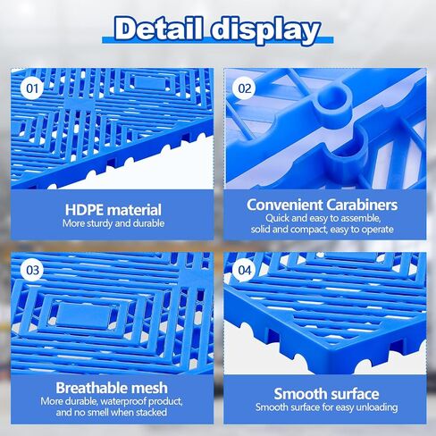 2 Pcs Plastic Pallets Splicable Breathable Grid Floor Ventilation Pallet Lightweight Waterproof HDPE Wear Resistant Storage Pad for Supermarket Garage Basement (23.62 x 11.81 x 1.18 Inch) in Saudi Arabia