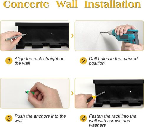 tp مضرب بيسبول رف جدار جبل مضرب بيسبول حامل، الخشب البيسبول مضرب البيسبول رفوف شماعات للجدار جبل، مضرب بيسبول عرض الرف يحمل 4 الخفافيش البيسبول البيسبول الخفافيش تخزين تنظيم-أسود in Kuwait