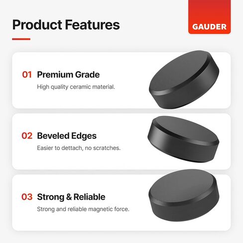 GAUDER Black Magnets for Crafts (0.5" x 0.2") | 100x Ceramic Industrial Magnets Strong | Ferrite Magnets for Fridges, Whiteboards and Notice Boards in Saudi Arabia