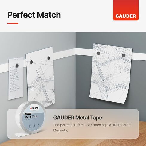 GAUDER Black Magnets for Crafts (0.5" x 0.2") | 100x Ceramic Industrial Magnets Strong | Ferrite Magnets for Fridges, Whiteboards and Notice Boards in Saudi Arabia