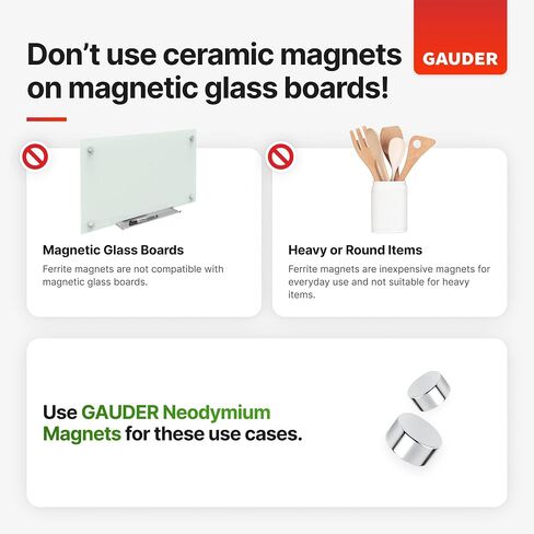 GAUDER Black Magnets for Crafts (0.5" x 0.2") | 100x Ceramic Industrial Magnets Strong | Ferrite Magnets for Fridges, Whiteboards and Notice Boards in Saudi Arabia