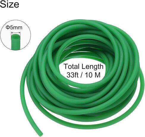 uxcell 2 Pcs Polyurethane Round Belts 5mm Dia, 10M (33ft) Length PU Polyurethane Belt for Drive Transmission (Rough Surface, Green) in Saudi Arabia