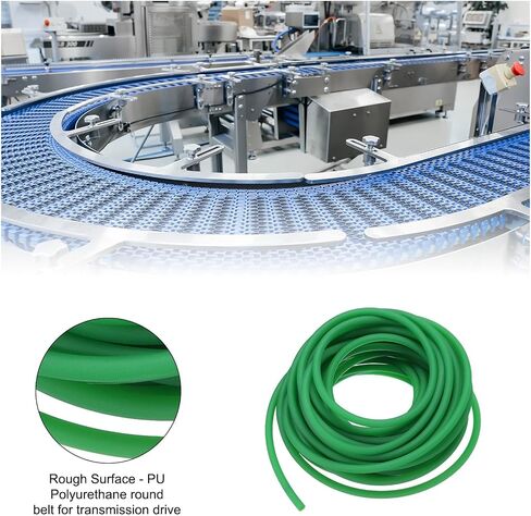 uxcell 2 Pcs Polyurethane Round Belts 5mm Dia, 10M (33ft) Length PU Polyurethane Belt for Drive Transmission (Rough Surface, Green) in Saudi Arabia