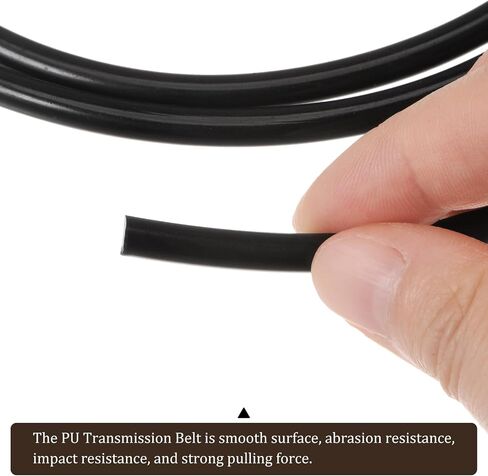 High-Performance Urethane Round Belting - [3.3ft(1m) Length x 5mm Diameter] PU Transmission Belt Polyurethane Belt for Drive Transmission Use, Black in Saudi Arabia