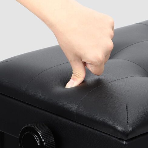 مقعد بيانو مزدوج/ثنائي قابل للتعديل، كرسي بيانو من الخشب الصلب، مقعد بيانو مقاوم للماء مع مساحة تخزين لكتب الموسيقى ووسادة جلدية، مقعد بيانو عالي التحمل للوحة المفاتيح البيانو in Kuwait