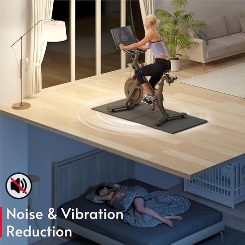 حصيرة تدريب الدراجة متوافقة مع دراجة بيلوتون، لمعظم الدراجات الثابتة، سمك 6 مم، ملحقات مدرب الدراجة، قابلة للطي تحت السجادة لحماية الأرضيات الصلبة، لممارسة رياضة ركوب الدراجات في المنزل in Kuwait