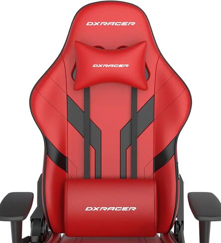 DXRacer P Series Gaming Chair, Premium PVC Leather Racing Style Office Computer Seat Recliner with Ergonomic Headrest and Lumbar Support (Black & White) in Saudi Arabia