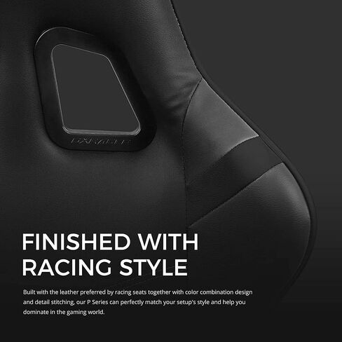 DXRacer P Series Gaming Chair, Premium PVC Leather Racing Style Office Computer Seat Recliner with Ergonomic Headrest and Lumbar Support (Black & White) in Saudi Arabia