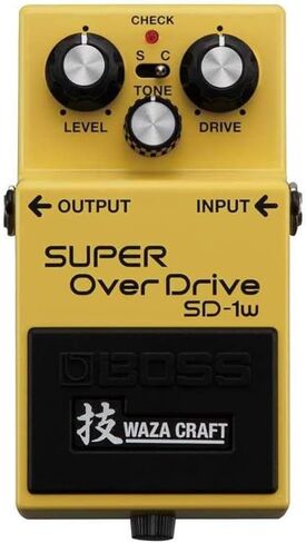 Boss SD-1W SUPER OverDrive Pedal Bundle w/ 2-Pack Strukture S6P48 Woven Right Angle Patch Cable, Pig Hog PCH10BK "Black Woven" Instrument Cable, 12-Pack Guitar Pick and Liquid Audio Polishing Cloth in Saudi Arabia