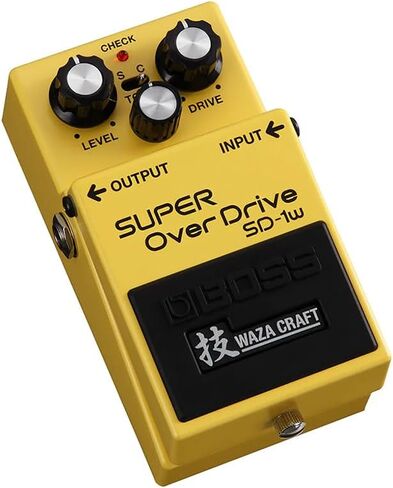 Boss SD-1W SUPER OverDrive Pedal Bundle w/ 2-Pack Strukture S6P48 Woven Right Angle Patch Cable, Pig Hog PCH10BK "Black Woven" Instrument Cable, 12-Pack Guitar Pick and Liquid Audio Polishing Cloth in Saudi Arabia
