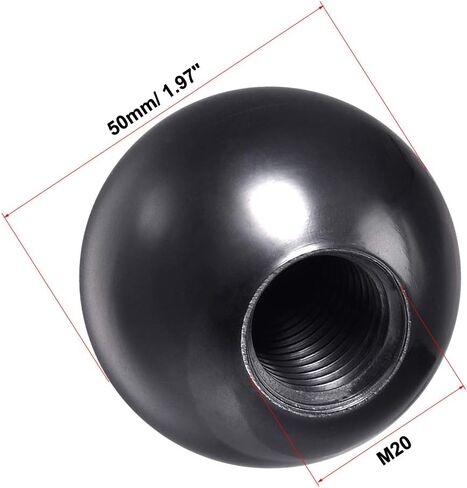 uxcell 2 Pcs Thermoset Ball Knob M16 Female Threaded Machine Handle 45mm Diameter Smooth Rim Black in Saudi Arabia