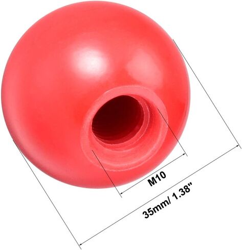uxcell 2 Pcs Thermoset Ball Knob M16 Female Threaded Machine Handle 45mm Diameter Smooth Rim Black in Saudi Arabia