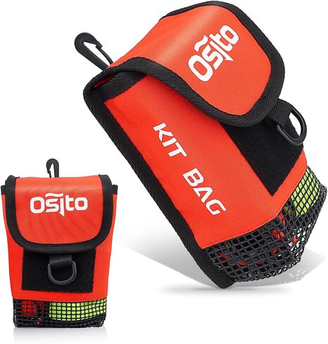 Scuba Mesh Gear Bag, Small Diving Gear Mesh Dry Pocket Carry Pouch With Swivel Clip, Hook & Loop Tape And D-Ring For Storing Safety Surface Marker Buoy, Finger Reel, Bolt Snap, Accessories in Kuwait