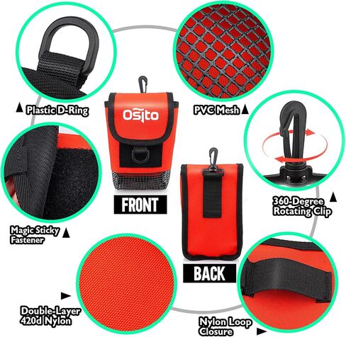 Scuba Mesh Gear Bag, Small Diving Gear Mesh Dry Pocket Carry Pouch With Swivel Clip, Hook & Loop Tape And D-Ring For Storing Safety Surface Marker Buoy, Finger Reel, Bolt Snap, Accessories in Kuwait
