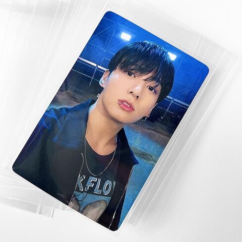 100 Pcs Photocard Sleeves with Storage Case Kpop Photocard Holder 58 x 89mm Standard Idol Album Photo Card Clear Sleeves Trading Card Protector (100 PCS & 1 Box) in Saudi Arabia