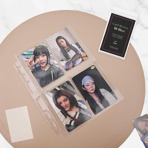 100 Pcs Photocard Sleeves with Storage Case Kpop Photocard Holder 58 x 89mm Standard Idol Album Photo Card Clear Sleeves Trading Card Protector (100 PCS & 1 Box) in Saudi Arabia