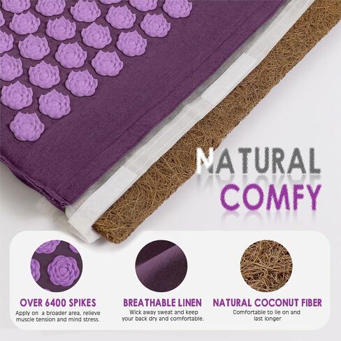 LadyRosian Acupressure Set for Back and Neck Pain Relief, Muscle Relaxation Stress Relief Acupressure Mat and Pillow Set with Bag (Mixed Colors) in Kuwait