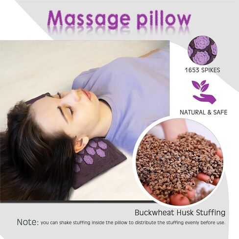 LadyRosian Acupressure Set for Back and Neck Pain Relief, Muscle Relaxation Stress Relief Acupressure Mat and Pillow Set with Bag (Mixed Colors) in Kuwait