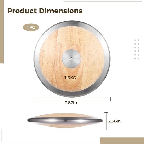 Wood Discus 1.6 kg with Steel Rim for High School Boys in Saudi Arabia