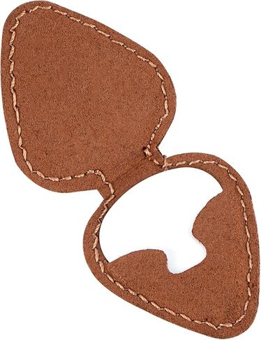 Compact Stick-On Genuine Leather Guitar Pick Pouch - Elegant & Convenient Storage Solution(Black) in Saudi Arabia