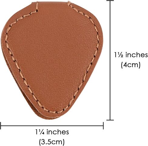 Compact Stick-On Genuine Leather Guitar Pick Pouch - Elegant & Convenient Storage Solution(Black) in Saudi Arabia