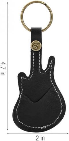 Leather Guitar Picks Case Guitar Pick Holders with Keyring Guitar Plectrums Bag for Guitar Pick Bag with 5Pcs Plectrums Gift,Black in Saudi Arabia
